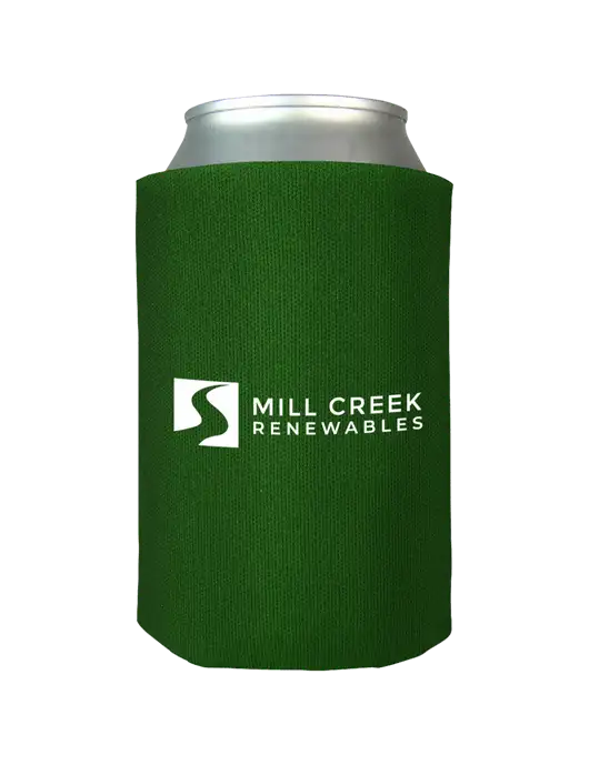 Kelly Green Foam Coolie w/Mill Creek Renewables Logo