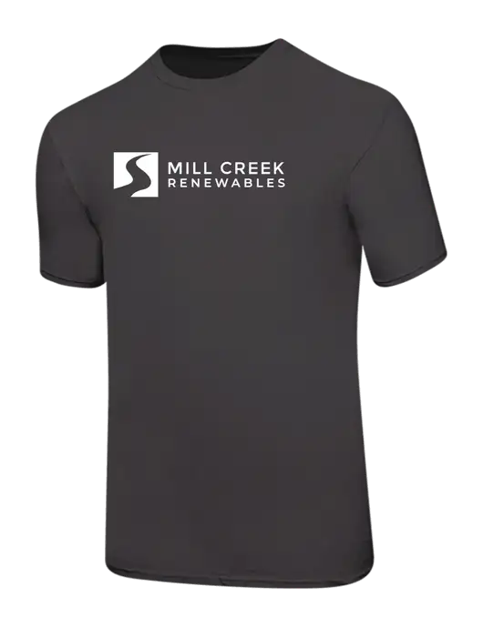 Ring Spun Charcoal 4.5 oz T-Shirt w/Mill Creek Renewables Logo