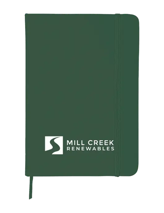 Dark Green Comfort Touch Bound Journal 5" X 7" w/Mill Creek Renewables Logo