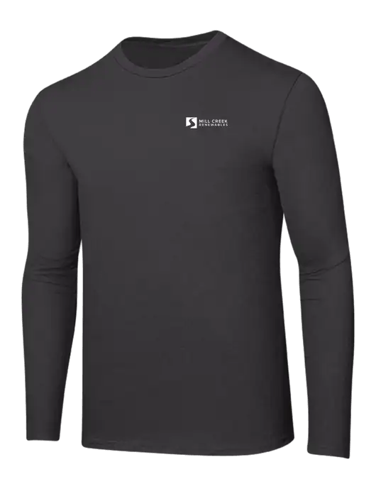 Ring Spun Charcoal 4.5 oz Long Sleeve T-Shirt w/Mill Creek Renewables Logo