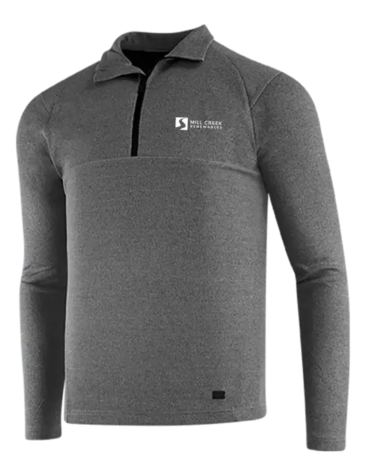 OGIO Dark Grey Heather Transition 1/4 Zip Pullover w/Mill Creek Renewables Logo