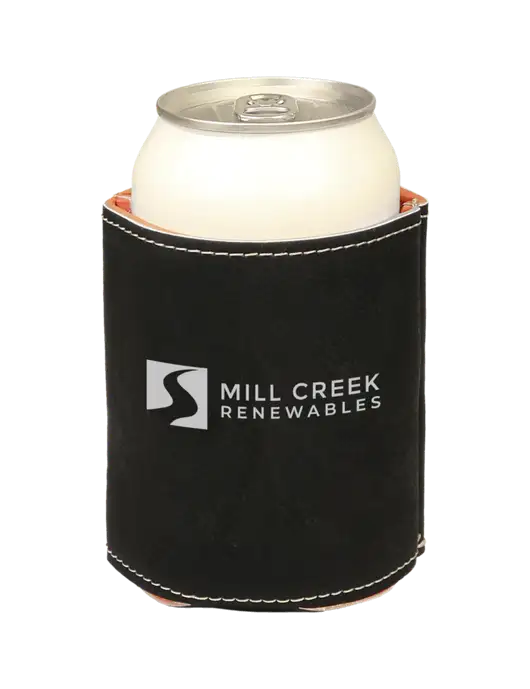 Black Leatherette Beverage Holder w/Mill Creek Renewables Logo