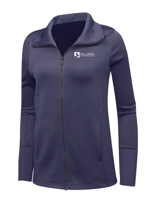 OGIO Navy Womens Endurance Modern Performance Full-Zip w/Mill Creek Renewables Logo