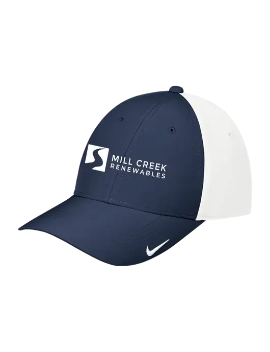 Nike Navy/White Dri-FIT Legacy Cap w/Mill Creek Renewables Logo