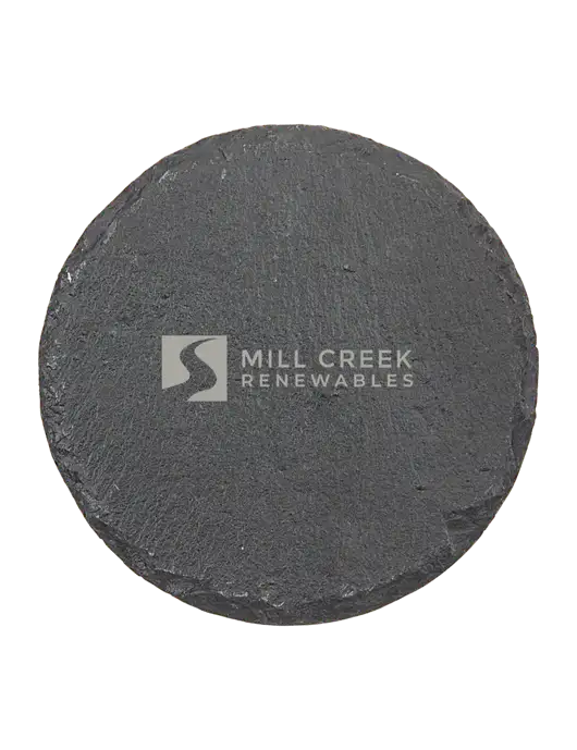 Round Slate Coaster w/Mill Creek Renewables Logo