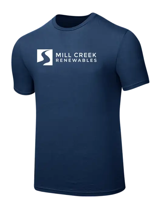 Seriously Soft Deep Slate Blue T-Shirt w/Mill Creek Renewables Logo