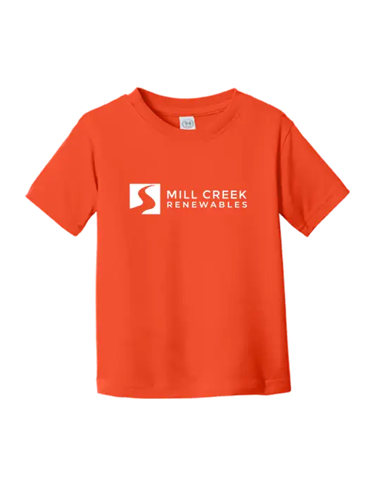 Rabbit Skins Orange Toddler Fine Jersey Tee w/Mill Creek Renewables Logo