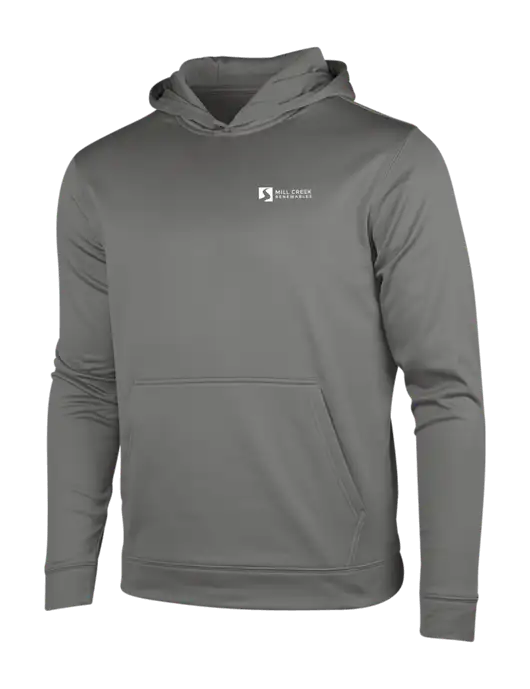 Dark Smoke Grey Sport-Wick Fleece Hooded Pullover w/Mill Creek Renewables Logo