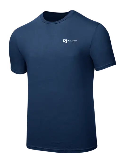Seriously Soft Deep Slate Blue T-Shirt w/Mill Creek Renewables Logo