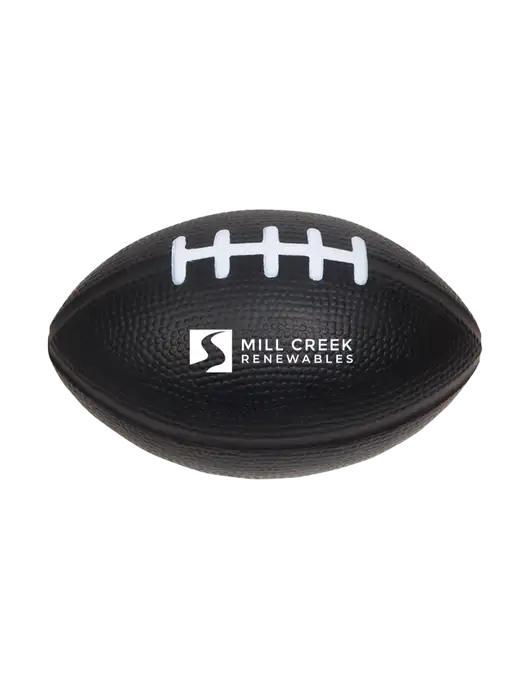 Black Stress Reliever Football w/Mill Creek Renewables Logo