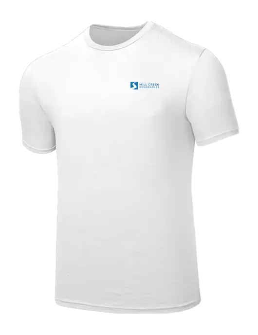 Seriously Soft White T-Shirt w/Mill Creek Renewables Logo