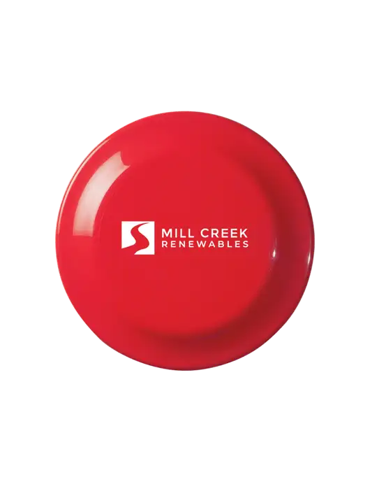 Fun Red Flying Disc w/Mill Creek Renewables Logo