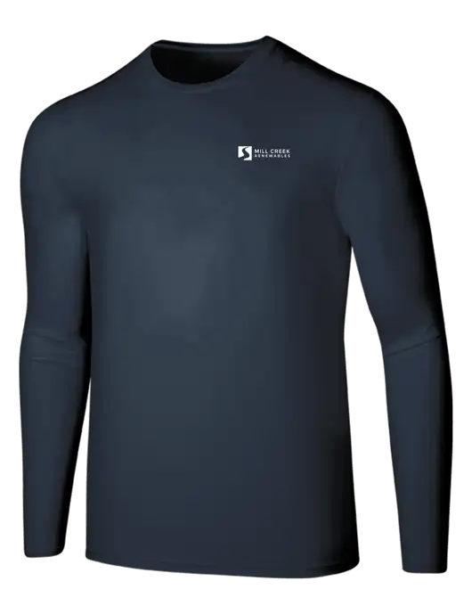 Seriously Soft Navy Long Sleeve T-Shirt w/Mill Creek Renewables Logo