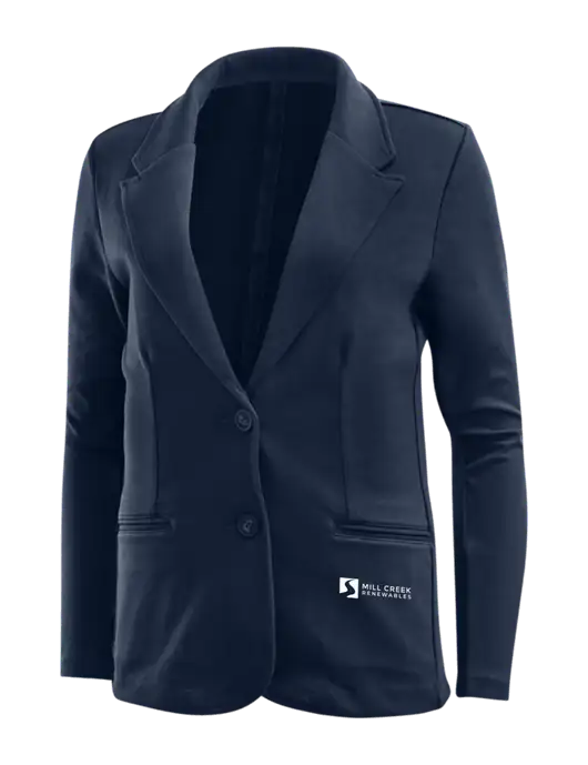 Deep Navy Womens Knit Blazer w/Mill Creek Renewables Logo