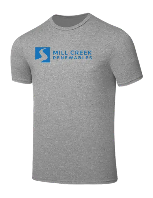 Seriously Soft Light Heather Grey T-Shirt w/Mill Creek Renewables Logo