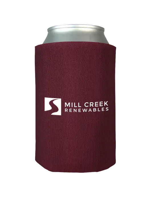 Maroon Foam Coolie w/Mill Creek Renewables Logo