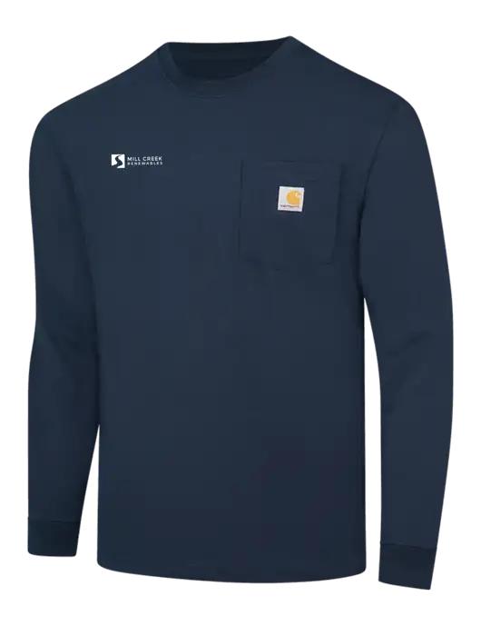 Carhartt Navy Workwear Pocket Long Sleeve T-Shirt w/Mill Creek Renewables Logo