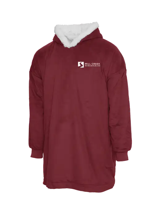 Wearable Lodge Dark Red Blanket w/Mill Creek Renewables Logo