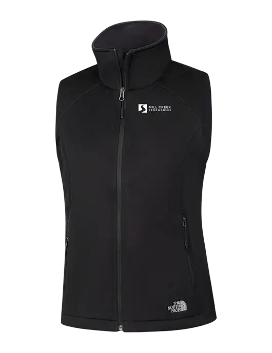 The North Face Womens Black Ridgewall Soft Shell Vest  w/Mill Creek Renewables Logo