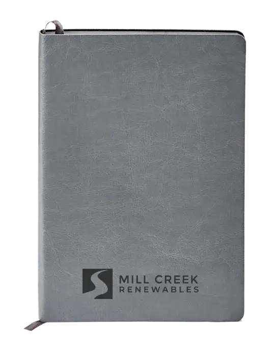 Fabrizio Grey Soft Cover 5.75 x 8.125 Journal w/Mill Creek Renewables Logo