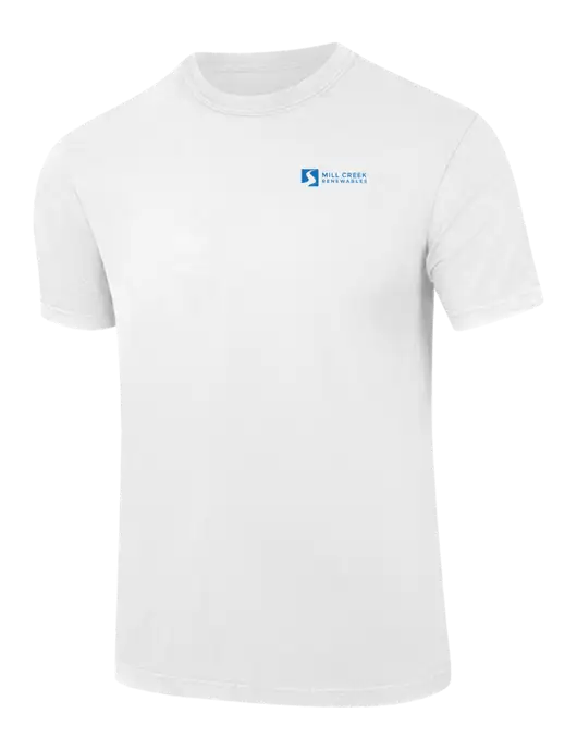 Comfort Colors 6.1 oz White Heavyweight Ring Spun T-Shirt w/Mill Creek Renewables Logo