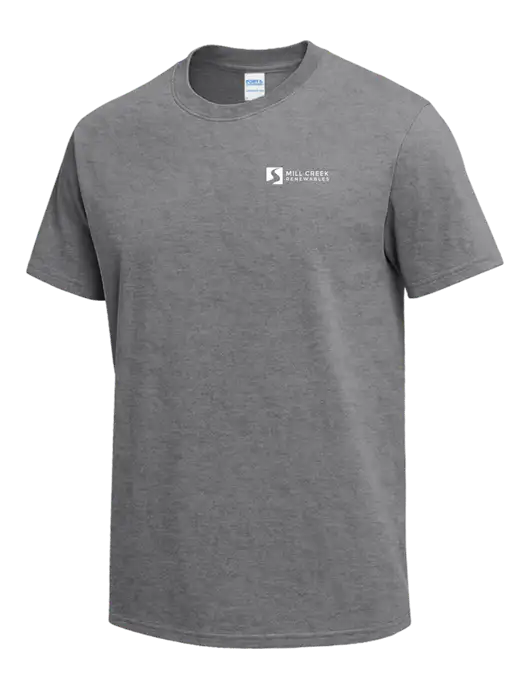Medium Grey Heather Heavyweight 6.1 oz T-Shirt w/Mill Creek Renewables Logo