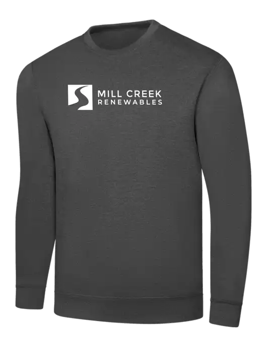 Charcoal 7.8 oz Ring Spun Crew Sweatshirt w/Mill Creek Renewables Logo