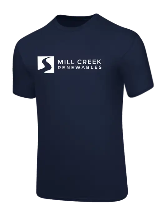Core Blend Navy T-Shirt w/Mill Creek Renewables Logo