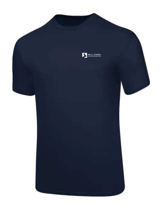 Core Blend Navy T-Shirt w/Mill Creek Renewables Logo