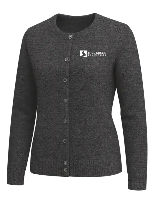 Brooks Brothers Womens Dark Grey Heather Washable Merino Cardigan Sweater w/Mill Creek Renewables Logo