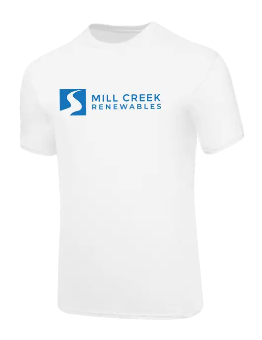 Core Blend White T-Shirt w/Mill Creek Renewables Logo