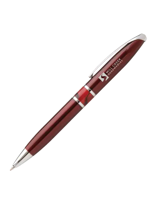 Illusion Dark Cardinal Pen - Black Ink w/Mill Creek Renewables Logo