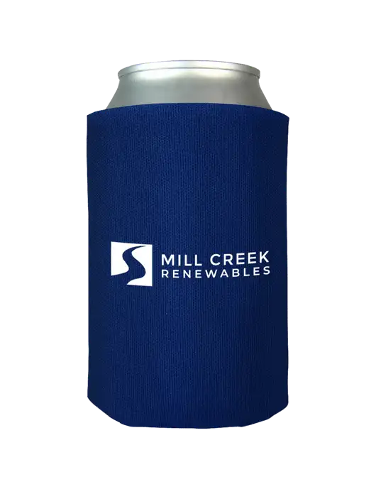 Dark Royal Blue Foam Coolie w/Mill Creek Renewables Logo