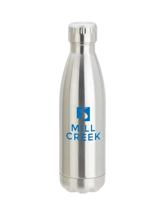 City Go Silver 17 oz Insulated Bottle w/Mill Creek Renewables Logo