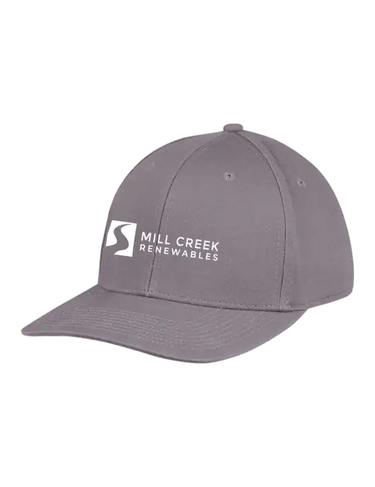 Premium Modern Structured Twill Charcoal Snapback Cap w/Mill Creek Renewables Logo