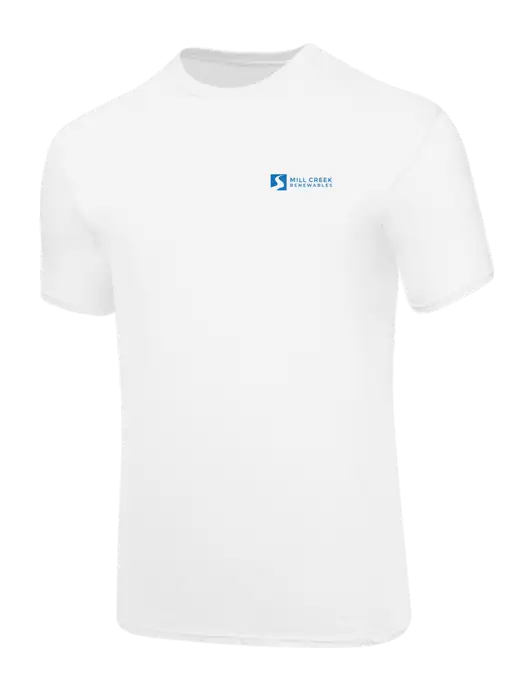 Core Blend White T-Shirt w/Mill Creek Renewables Logo