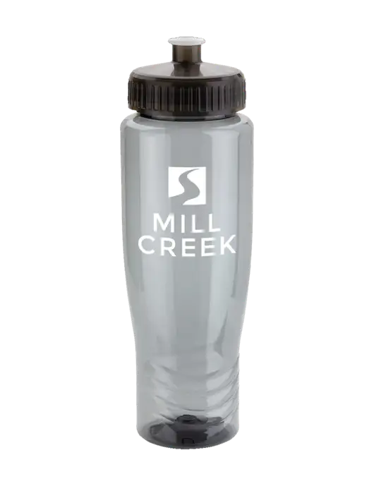 Roam Smoke 28 oz Eco-Polyclear Bottle with Push Pull Lid w/Mill Creek Renewables Logo