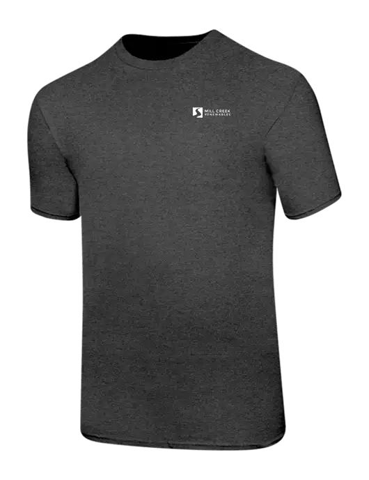 Ring Spun Dark Heather Grey 4.5 oz T-Shirt w/Mill Creek Renewables Logo