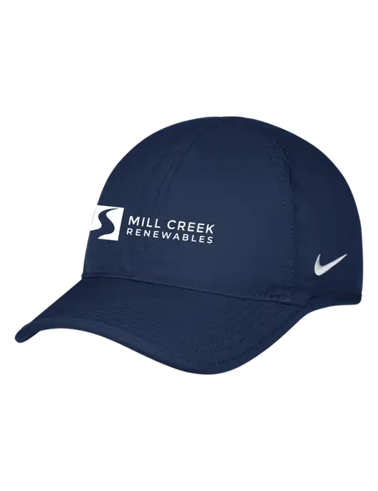 Nike Navy Featherlight Cap w/Mill Creek Renewables Logo
