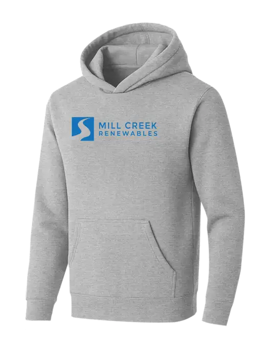 BELLA+CANVAS Light Grey Heather Sponge Fleece Pullover Hoodie w/Mill Creek Renewables Logo