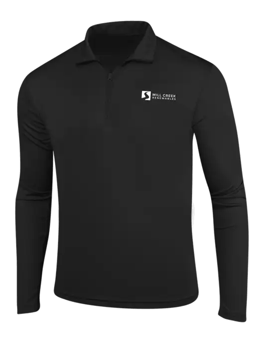 Black PosiCharge Competitor 1/4 Zip Pullover w/Mill Creek Renewables Logo