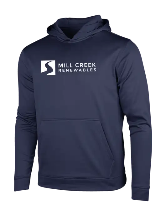 Navy Sport-Wick Fleece Hooded Pullover w/Mill Creek Renewables Logo