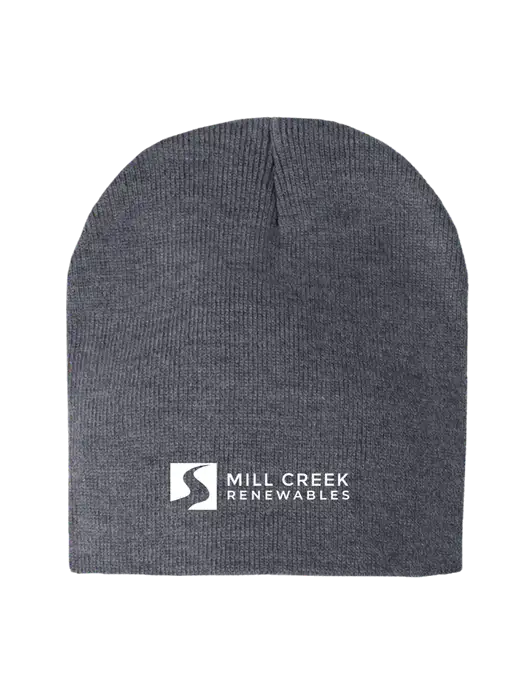 Dark Grey Heather Element Knit Beanie w/Mill Creek Renewables Logo