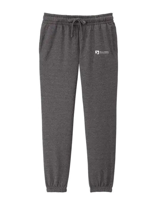 District Womens Heathered Charcoal Fleece Sweatpants w/Mill Creek Renewables Logo