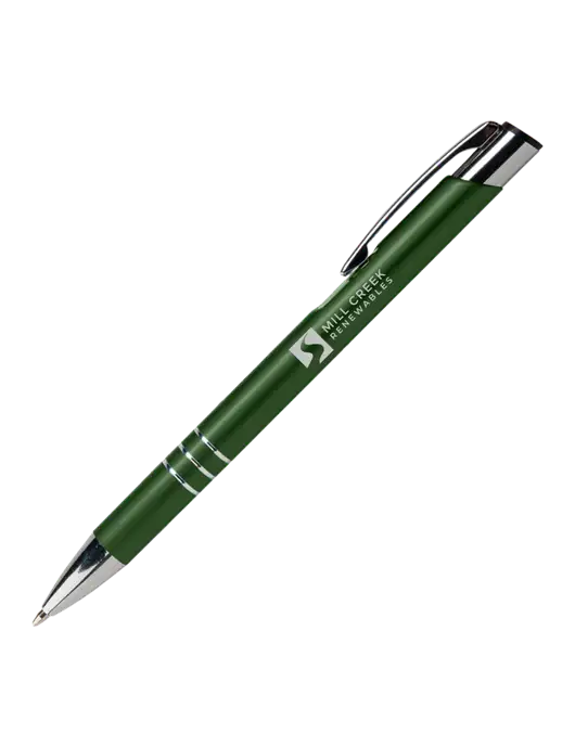 Laurent Green Pen - Black Ink w/Mill Creek Renewables Logo