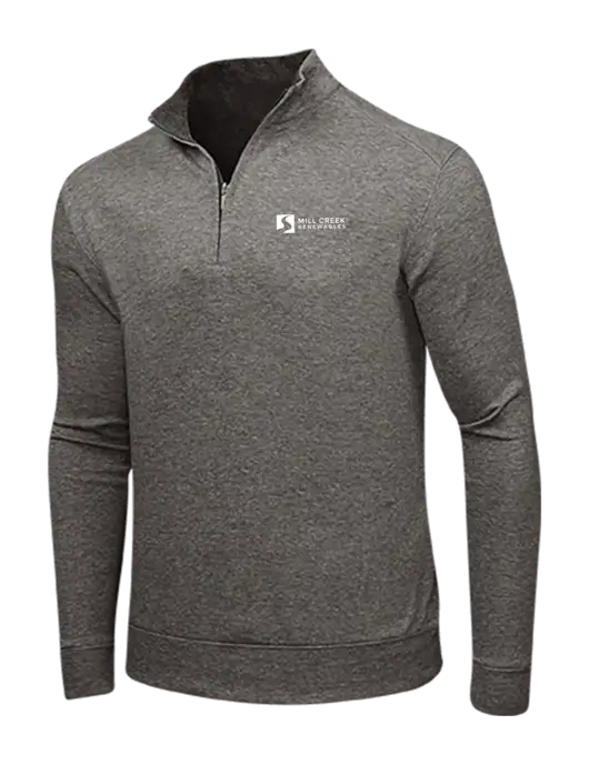 Charcoal Heather/Medium Heather Grey Interlock 1/4 Zip w/Mill Creek Renewables Logo