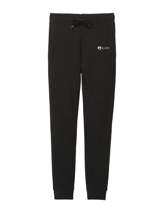 District Womens Black Mid-Rise Fleece Jogger w/Mill Creek Renewables Logo