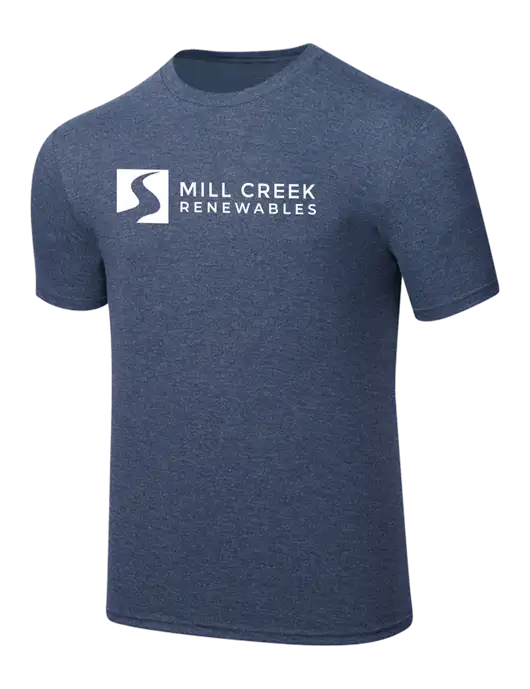 Simply Soft Navy Frost 4.5oz  Poly/Combed Ring Spun Cotton T-Shirt w/Mill Creek Renewables Logo