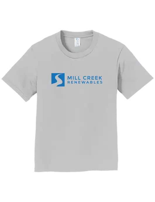 Youth Ring Spun Silver 4.5 oz T-Shirt w/Mill Creek Renewables Logo