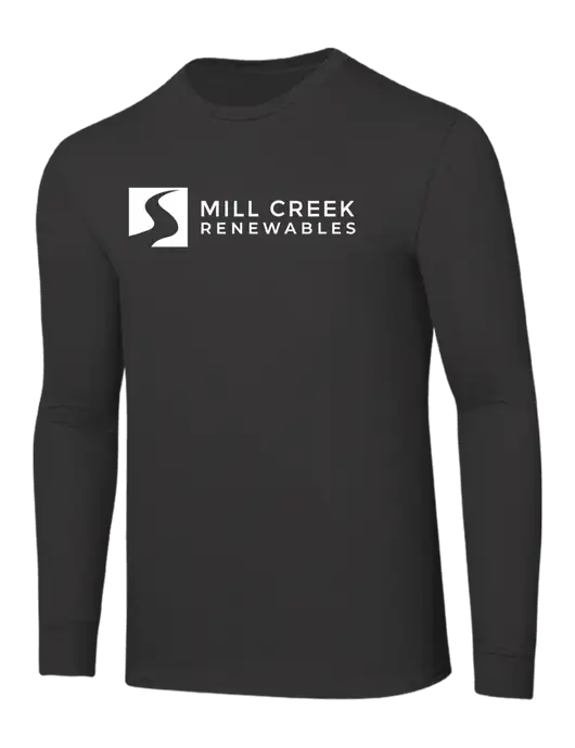 Core Blend Charcoal Grey Long Sleeve Tee w/Mill Creek Renewables Logo
